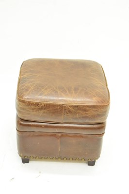 Lot 811 - Artsome for Coach House - brown leather footstool