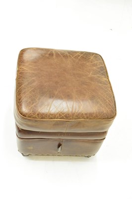 Lot 811 - Artsome for Coach House - brown leather footstool