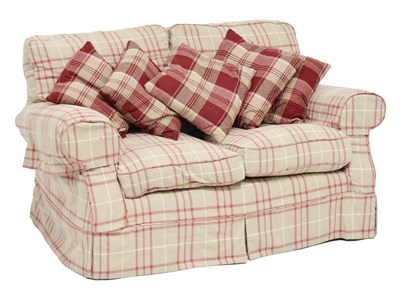 Lot 793 - Laura Ashley - Two seater sofa upholstered in tartan fabric