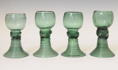 Lot 621 - Four German 'Roemer' glasses