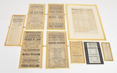 Lot 322 - Bristol Interest - Four 19th century Theatre Royal posters, etc