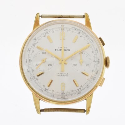 Lot 202 - Emperor - Gentleman's Swiss gold plated Chronograph watch head