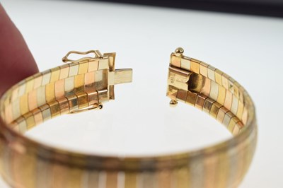 Lot 169 - Three-colour gold Italian bracelet, stamped '750'
