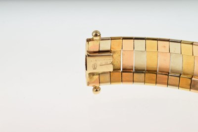 Lot 169 - Three-colour gold Italian bracelet, stamped '750'