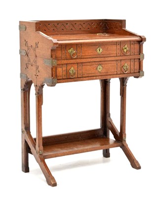 Lot 645 - Unusual late Victorian Aesthetic influence Campaign desk