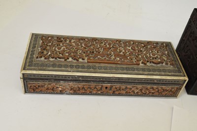 Lot 366 - 19th century Indian carved box and another