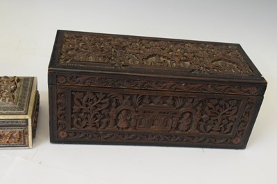 Lot 366 - 19th century Indian carved box and another