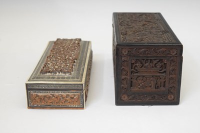 Lot 366 - 19th century Indian carved box and another