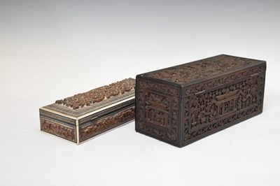 Lot 366 - 19th century Indian carved box and another