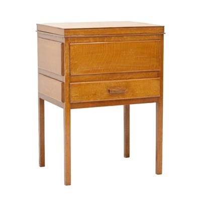 Lot 770 - Circa 1930s oak sewing cabinet