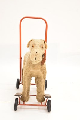 Lot 435 - Vintage Triang push-along blonde mohair terrier dog