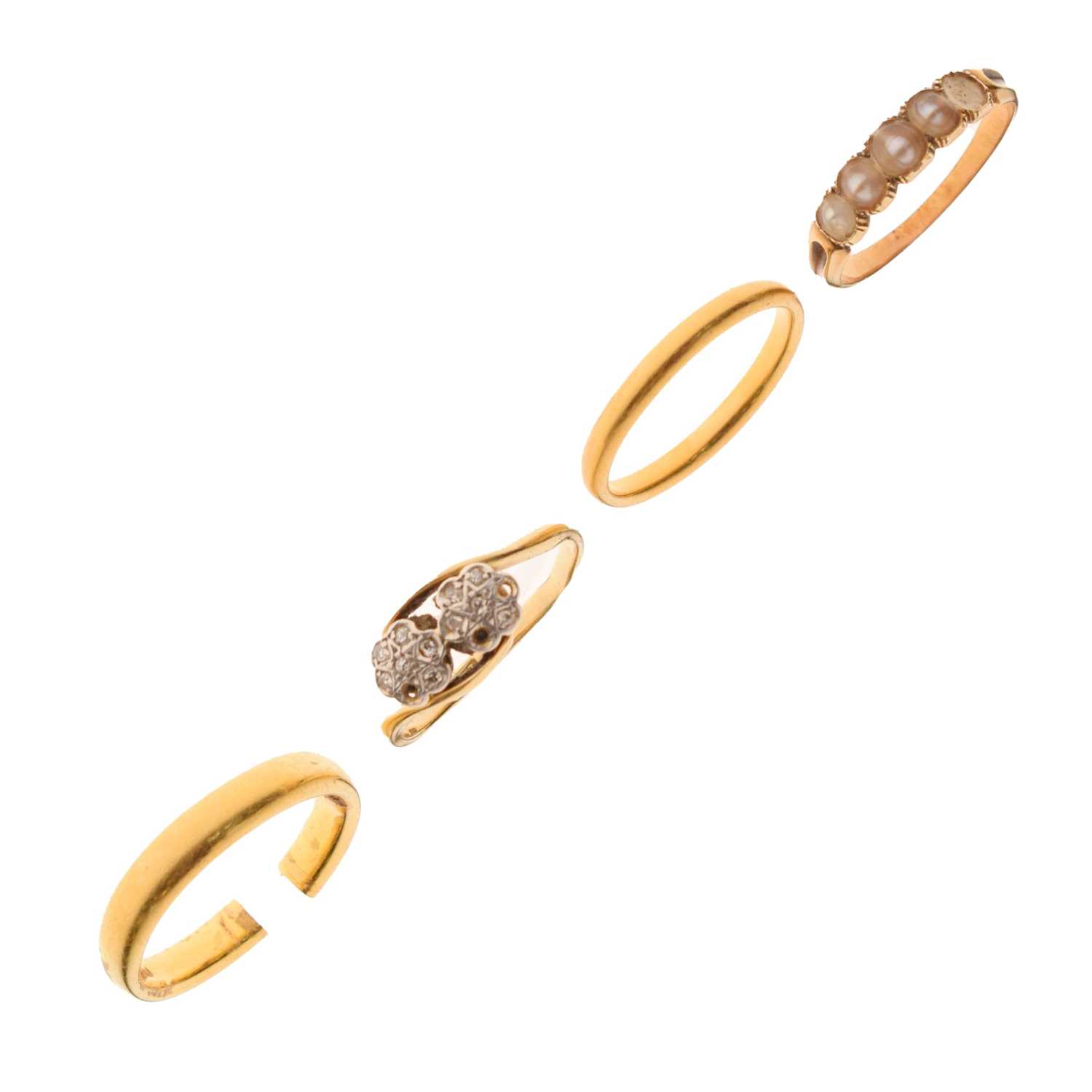 Lot 83 - Two 22ct gold wedding bands