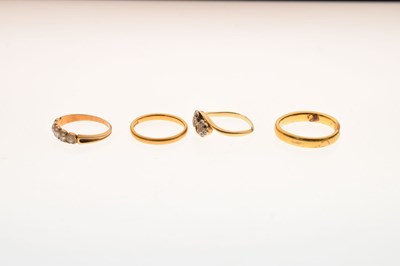 Lot 83 - Two 22ct gold wedding bands