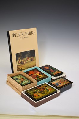 Lot 312 - Five Russian lacquer boxes