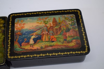 Lot 312 - Five Russian lacquer boxes