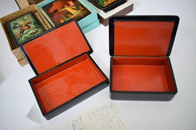 Lot 312 - Five Russian lacquer boxes