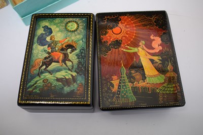 Lot 312 - Five Russian lacquer boxes