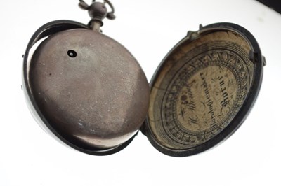 Lot 94 - Georgian silver pair-cased pocket watch