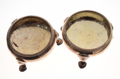 Lot 149 - Pair of early George III silver cauldron salts