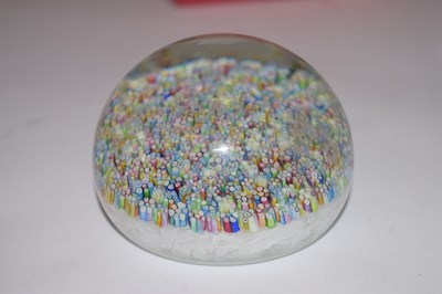 Lot 534 - Perthshire millefiori on lace paperweight