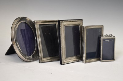 Lot 168 - Collection of five silver photo frames