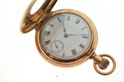 Lot 117 - Lady's gold-plated half-hunter pocket watch