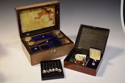 Lot 304 - Victorian desk box and small box objects of vertu