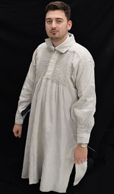 Lot 600 - 19th century West Country (probably Somerset) shepherd's cream linen smock