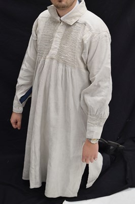 Lot 600 - 19th century West Country (probably Somerset) shepherd's cream linen smock