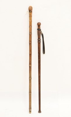 Lot 352 - 19th century bamboo cane