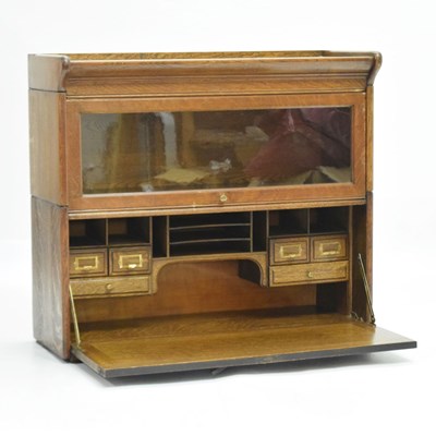 Lot 773 - Globe Wernicke-type oak two-section part desk