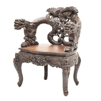 Lot 670 - Early 20th century Chinese armchair