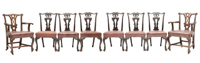 Lot 643 - Eight early 20th century Irish mahogany dining chairs (6+2)