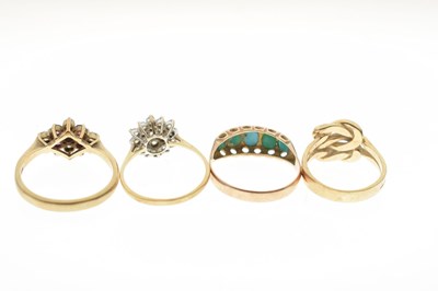 Lot 80 - Four various 9ct gold rings