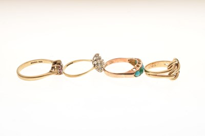 Lot 80 - Four various 9ct gold rings