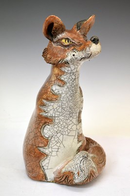 Lot 681 - Studio Pottery - Jennie Hale raku fox