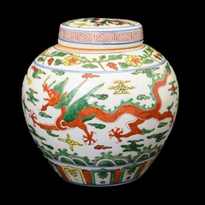 Lot 653 - Wucai jar and cover