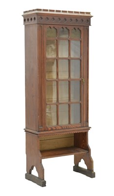 Lot 788 - Victorian or Edwardian pitch pine glazed door cabinet