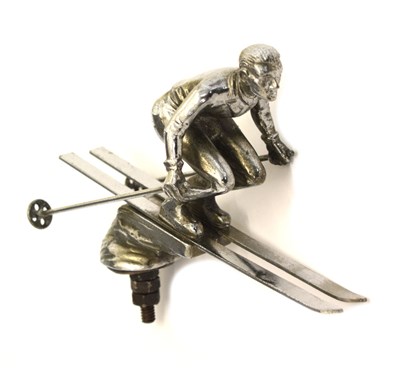 Lot 321 - Louis Lejeune chrome-plated 'Alpine Skier' car mascot