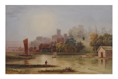 Lot 522 - Anthony Vandyke Copley Fielding (British, 1787-1855) - Watercolour - Riverside Scene