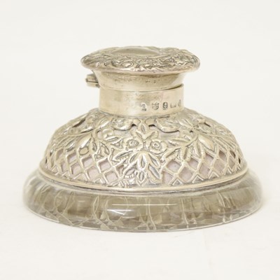 Lot 268 - Edward VII silver mounted inkwell