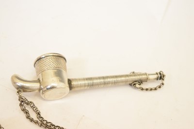 Lot 295 - Oman white metal pipe and Omani tobacco holder