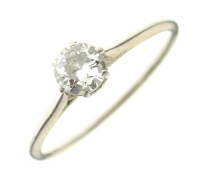 Lot 2 - Platinum, solitaire diamond ring