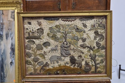 Lot 61 - Mid 17th century stumpwork panel