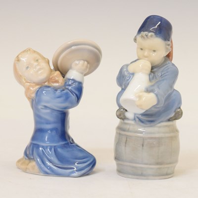 Lot 637 - Two Royal Copenhagen figures of child musicians