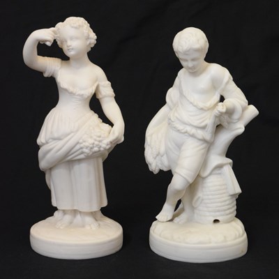 Lot 639 - Pair of late 19th century Parian figures