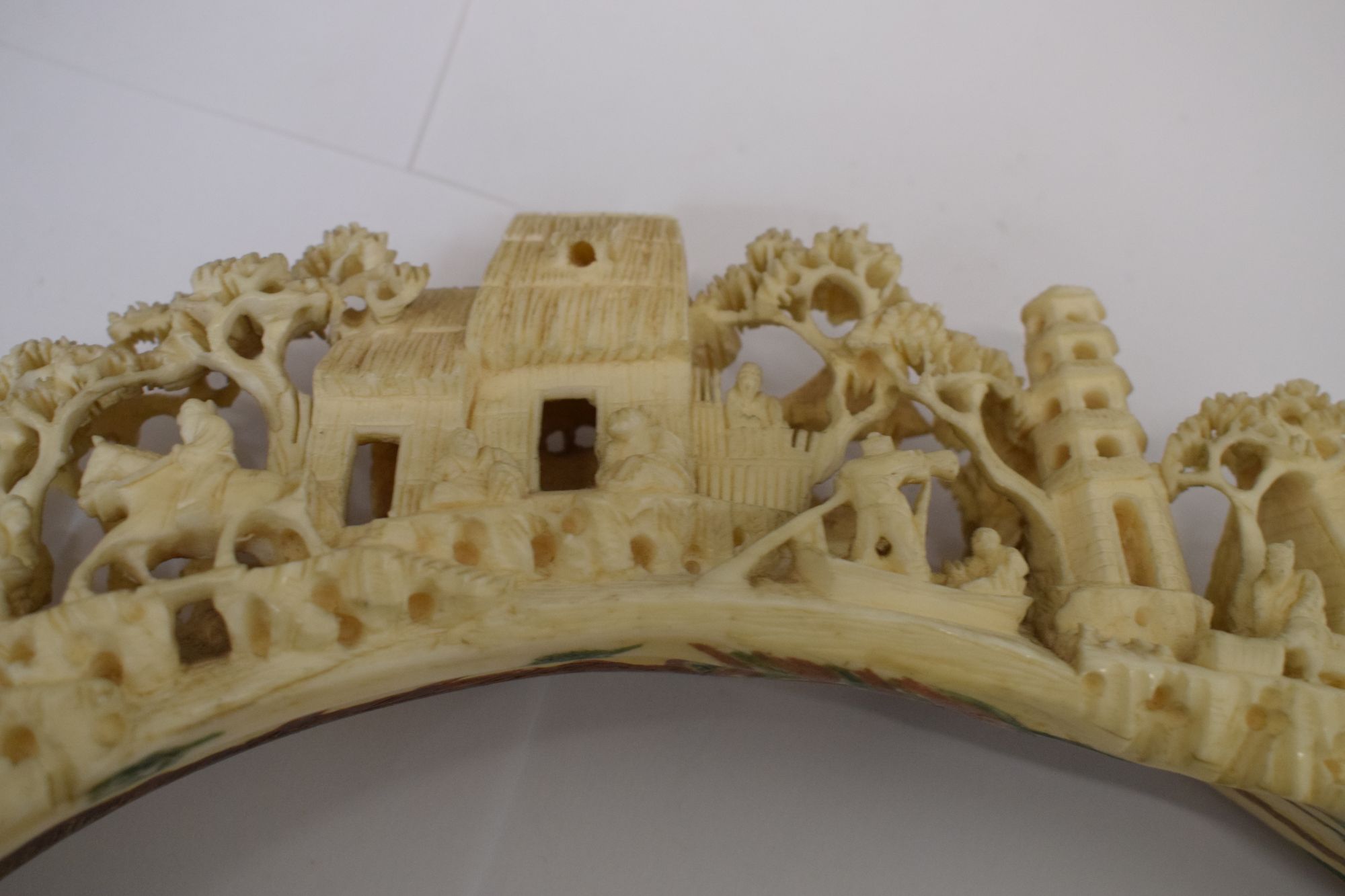 Lot 573 - Chinese carved boar tusk,