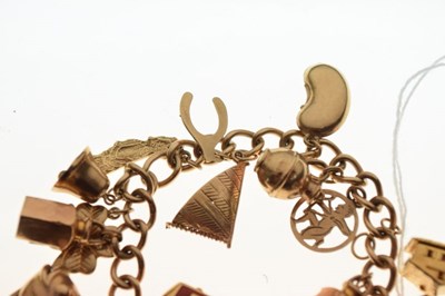 Lot 29 - 9ct gold curb-link charm bracelet