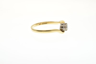 Lot 27 - 18ct gold two-stone diamond ring