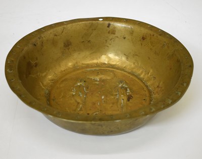 Lot 311 - 16th century Nuremberg 'Adam and Eve' brass alms dish